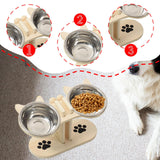 Maxbell Cat Bowls Elevated Dish Pet Food Bowls for Food and Water Kitten Indoor Cats Wood