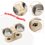 Maxbell Cat Bowls Elevated Dish Pet Food Bowls for Food and Water Kitten Indoor Cats Wood