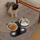 Maxbell Cat Bowls Elevated Dish Pet Food Bowls for Food and Water Kitten Indoor Cats Black