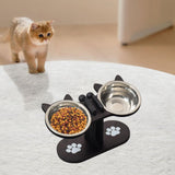 Maxbell Cat Bowls Elevated Dish Pet Food Bowls for Food and Water Kitten Indoor Cats Black