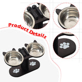 Maxbell Cat Bowls Elevated Dish Pet Food Bowls for Food and Water Kitten Indoor Cats Black
