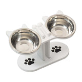 Maxbell Cat Bowls Elevated Dish Pet Food Bowls for Food and Water Kitten Indoor Cats White
