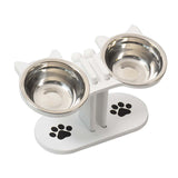 Maxbell Cat Bowls Elevated Dish Pet Food Bowls for Food and Water Kitten Indoor Cats White