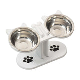 Maxbell Cat Bowls Elevated Dish Pet Food Bowls for Food and Water Kitten Indoor Cats White