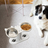 Maxbell Cat Bowls Elevated Dish Pet Food Bowls for Food and Water Kitten Indoor Cats White