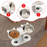 Maxbell Cat Bowls Elevated Dish Pet Food Bowls for Food and Water Kitten Indoor Cats White