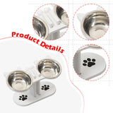 Maxbell Cat Bowls Elevated Dish Pet Food Bowls for Food and Water Kitten Indoor Cats White
