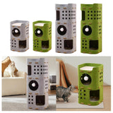 Maxbell Cat Bed Cave Hideaway Scratch Resistant Hut Cat House for Playing Pet Kitten Green Double Layer