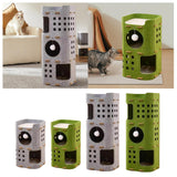 Maxbell Cat Bed Cave Hideaway Scratch Resistant Hut Cat House for Playing Pet Kitten Green Double Layer