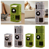 Maxbell Cat Bed Cave Hideaway Scratch Resistant Hut Cat House for Playing Pet Kitten Green Double Layer