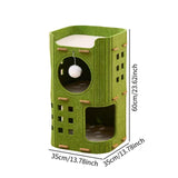 Maxbell Cat Bed Cave Hideaway Scratch Resistant Hut Cat House for Playing Pet Kitten Green Double Layer