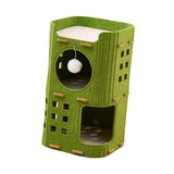 Maxbell Cat Bed Cave Hideaway Scratch Resistant Hut Cat House for Playing Pet Kitten Green Double Layer