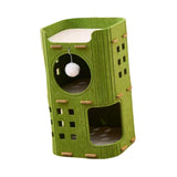 Maxbell Cat Bed Cave Hideaway Scratch Resistant Hut Cat House for Playing Pet Kitten Green Double Layer