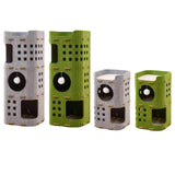 Maxbell Cat Bed Cave Hideaway Scratch Resistant Hut Cat House for Playing Pet Kitten Green Double Layer