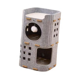 Maxbell Cat Bed Cave Hideaway Scratch Resistant Hut Cat House for Playing Pet Kitten Gray Double Layer