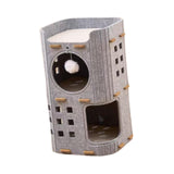 Maxbell Cat Bed Cave Hideaway Scratch Resistant Hut Cat House for Playing Pet Kitten Gray Double Layer