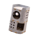 Maxbell Cat Bed Cave Hideaway Scratch Resistant Hut Cat House for Playing Pet Kitten Gray Double Layer