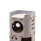 Maxbell Cat Bed Cave Hideaway Scratch Resistant Hut Cat House for Playing Pet Kitten Gray Double Layer