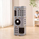 Maxbell Cat Bed Cave Hideaway Scratch Resistant Hut Cat House for Playing Pet Kitten Gray Three Layer