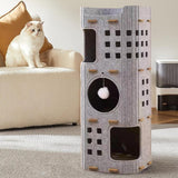 Maxbell Cat Bed Cave Hideaway Scratch Resistant Hut Cat House for Playing Pet Kitten Gray Three Layer