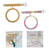 Maxbell Parrot Swing Stand Climbing Cage Standing Pole for Parakeet Macaws Cockatiel Pink Blue