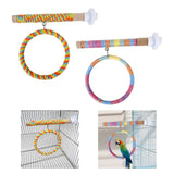 Maxbell Parrot Swing Stand Climbing Cage Standing Pole for Parakeet Macaws Cockatiel Pink Blue