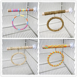 Maxbell Parrot Swing Stand Climbing Cage Standing Pole for Parakeet Macaws Cockatiel Pink Blue