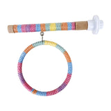 Maxbell Parrot Swing Stand Climbing Cage Standing Pole for Parakeet Macaws Cockatiel Pink Blue