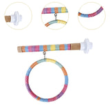 Maxbell Parrot Swing Stand Climbing Cage Standing Pole for Parakeet Macaws Cockatiel Pink Blue