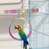 Maxbell Parrot Swing Stand Climbing Cage Standing Pole for Parakeet Macaws Cockatiel Pink Blue