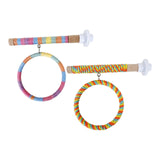 Maxbell Parrot Swing Stand Climbing Cage Standing Pole for Parakeet Macaws Cockatiel Pink Blue