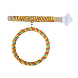 Maxbell Parrot Swing Stand Climbing Cage Standing Pole for Parakeet Macaws Cockatiel Yellow Orange