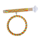 Maxbell Parrot Swing Stand Climbing Cage Standing Pole for Parakeet Macaws Cockatiel Yellow Orange