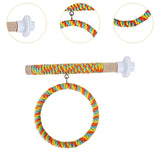 Maxbell Parrot Swing Stand Climbing Cage Standing Pole for Parakeet Macaws Cockatiel Yellow Orange