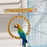Maxbell Parrot Swing Stand Climbing Cage Standing Pole for Parakeet Macaws Cockatiel Yellow Orange