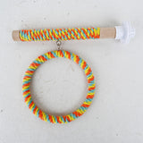 Maxbell Parrot Swing Stand Climbing Cage Standing Pole for Parakeet Macaws Cockatiel Yellow Orange