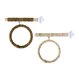 Maxbell Parrot Swing Stand Pet Supplies Wooden Perch for Cockatoos Lovebird Parakeet Brown