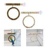 Maxbell Parrot Swing Stand Pet Supplies Wooden Perch for Cockatoos Lovebird Parakeet Brown