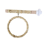 Maxbell Parrot Swing Stand Pet Supplies Wooden Perch for Cockatoos Lovebird Parakeet Beige