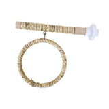 Maxbell Parrot Swing Stand Pet Supplies Wooden Perch for Cockatoos Lovebird Parakeet Beige