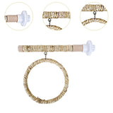 Maxbell Parrot Swing Stand Pet Supplies Wooden Perch for Cockatoos Lovebird Parakeet Beige