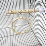 Maxbell Parrot Swing Stand Pet Supplies Wooden Perch for Cockatoos Lovebird Parakeet Beige