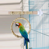 Maxbell Parrot Swing Stand Pet Supplies Wooden Perch for Cockatoos Lovebird Parakeet Beige
