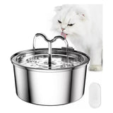 Maxbell Stainless Steel Cats Pet Water Fountain 108 with Filter Drinking Fountain