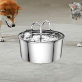 Maxbell Stainless Steel Cats Pet Water Fountain 108 with Filter Drinking Fountain