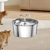 Maxbell Stainless Steel Cats Pet Water Fountain 108 with Filter Drinking Fountain