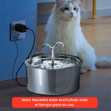 Maxbell Stainless Steel Cats Pet Water Fountain 108 with Filter Drinking Fountain