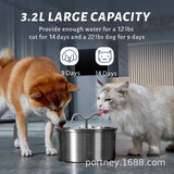 Maxbell Stainless Steel Cats Pet Water Fountain 108 with Filter Drinking Fountain