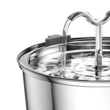 Maxbell Stainless Steel Cats Pet Water Fountain 108 with Filter Drinking Fountain