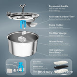 Maxbell Stainless Steel Cats Pet Water Fountain 108 with Filter Drinking Fountain